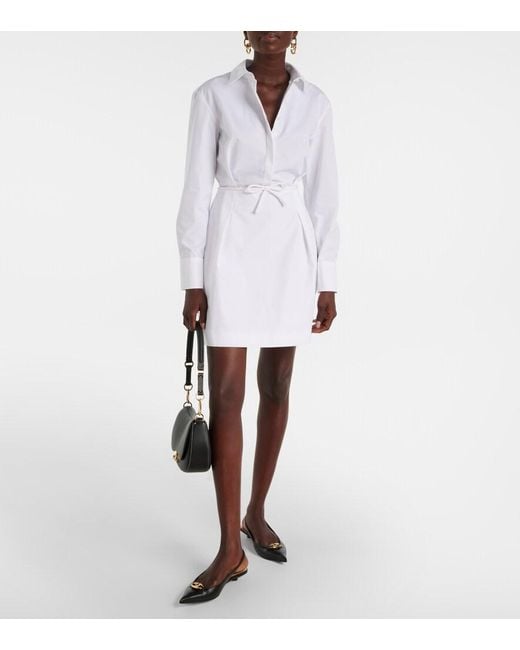 Valentino White Cotton Poplin Shirt Dress