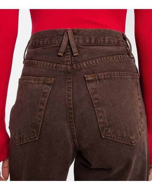 SLVRLAKE Denim Brown Grace High-Rise Wide-Leg Jeans