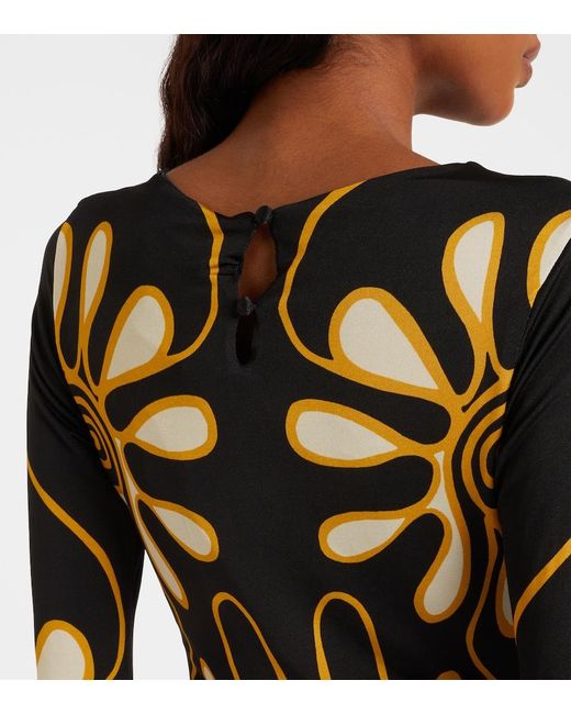 Cala De La Cruz Black Maisha Printed Jersey Minidress