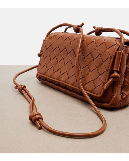 Bottega Veneta Brown Notturno Intrecciato Leather Crossbody Bag