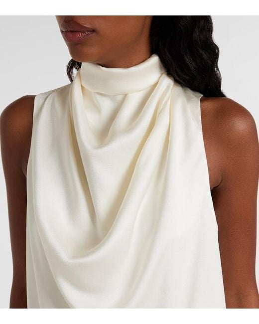 Top En Satin Rohe en coloris White