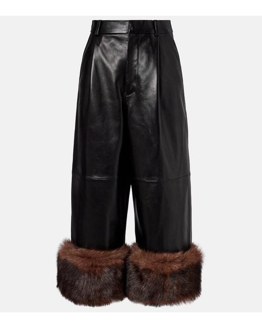 Loewe Black Weite Hose Aus Leder