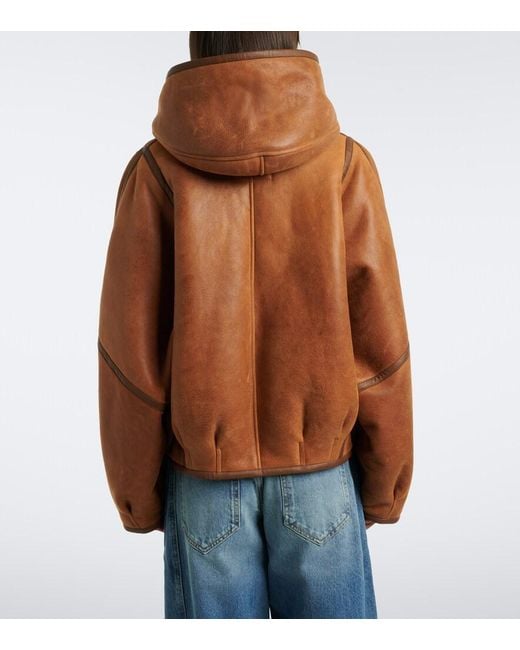 Isabel Marant Brown Amiel Hooded Leather Jacket