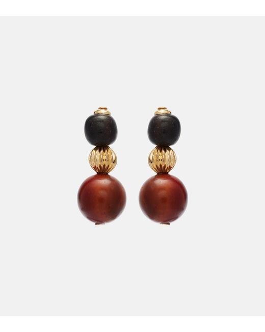 Jennifer Behr Metallic Asher Beaded Drop Earrings