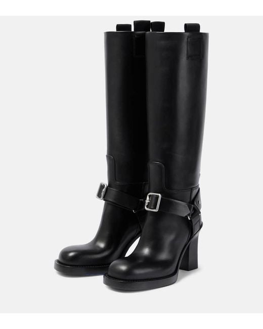 Burberry Black Stiefel Stirrup Aus Leder