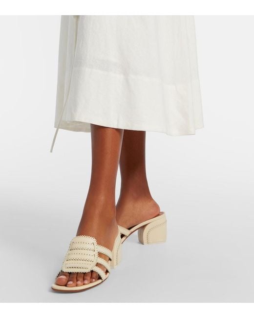 Zimmermann Natural Goldie 65 Leather Mules