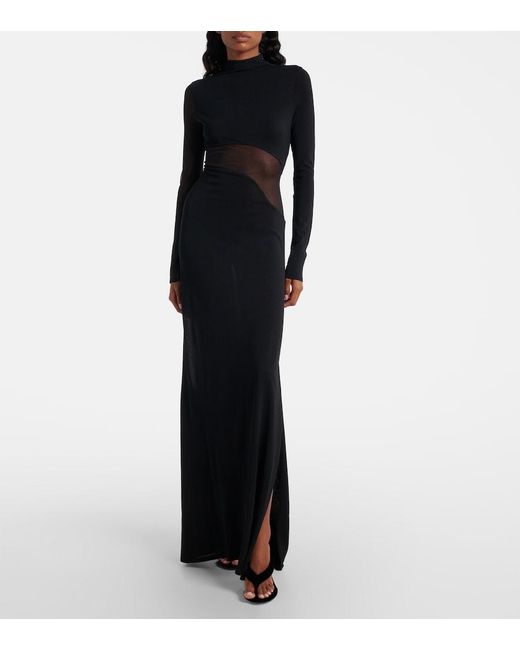Alaïa Black 90 Velvet Thong Sandals