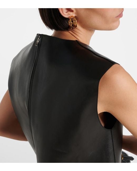 Totême  Black Leather Top