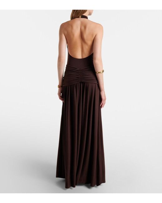 Bananhot White Zoya Halterneck Maxi Dress