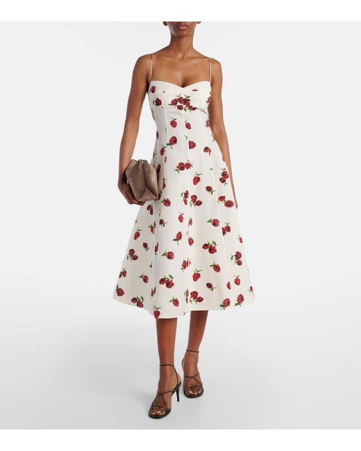 Khaite Pink Midikleid Isabella Aus Seide Und Baumwolle