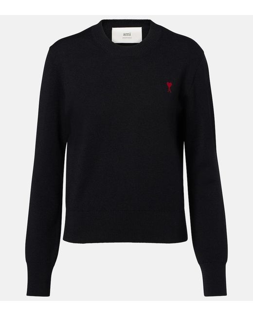 AMI Black Ami De Cour Wool Sweater