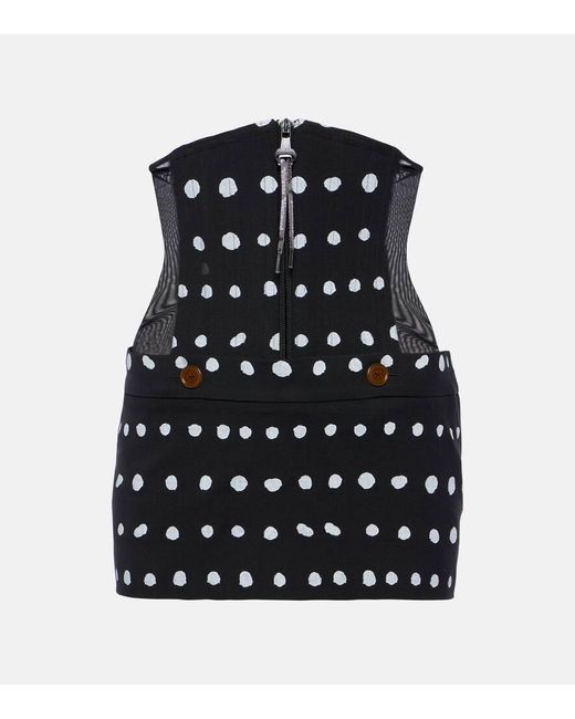 Vivienne Westwood Black Foam Polka-dot Virgin Wool Miniskirt