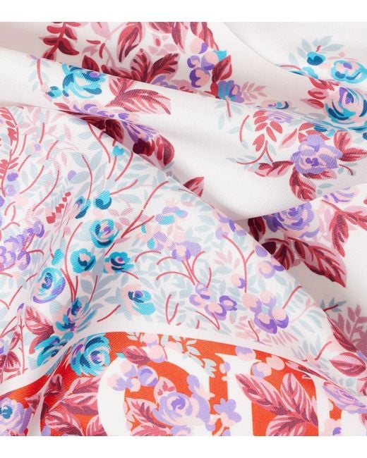 Gucci Red Printed Silk Twill Carré