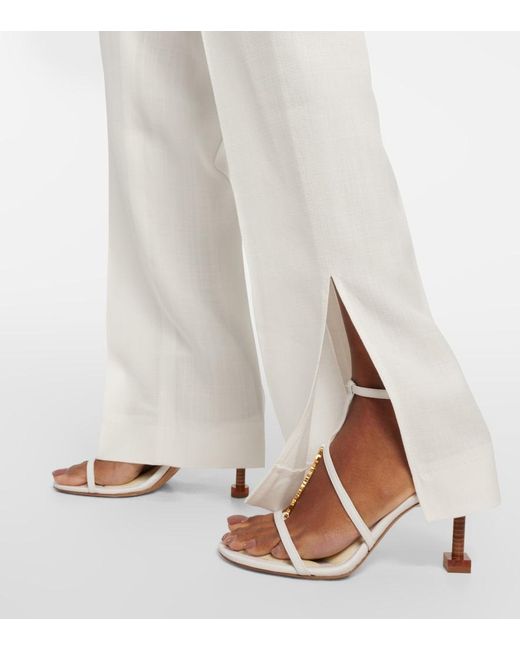 Jacquemus White Le Pantalon Tibau Side-Slit Slim Pants