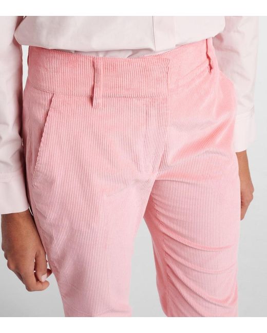 Gabriela Hearst Pink Ianthe Cotton Corduroy Flared Pants