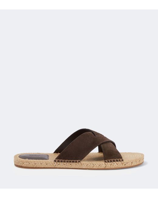 Zegna Brown Suede Espadrille Sandals for men