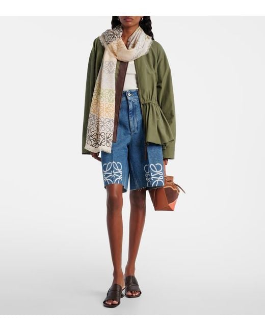 Loewe Blue Denim Anagram Shorts