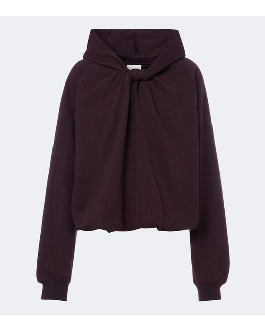 Dries Van Noten Purple Hooded Cotton Jersey Sweatshirt