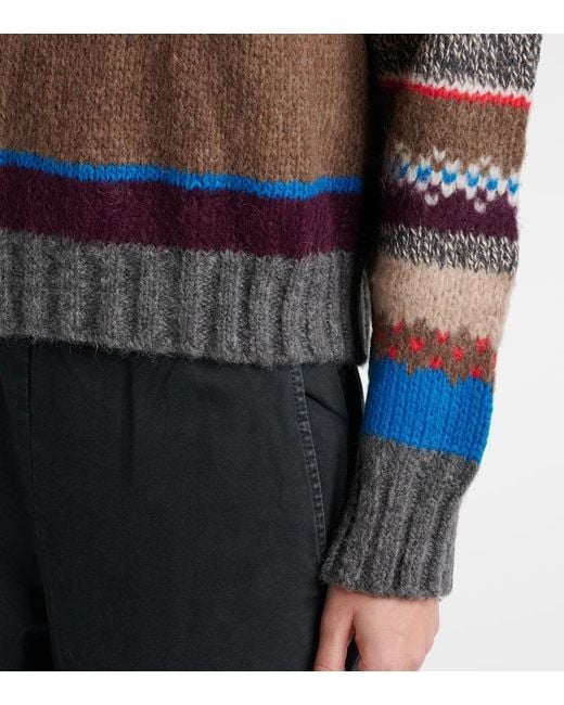 Jersey Kella Fair Isle De Mezcla De Alpaca Velvet de color Gray