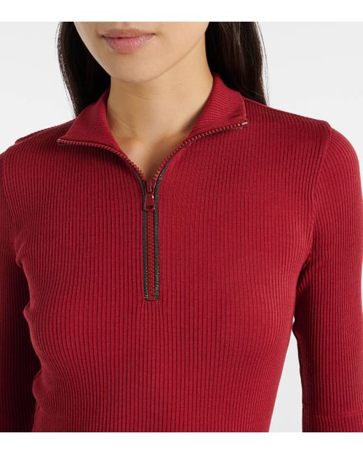 Brunello Cucinelli Red Wool Turtleneck Top