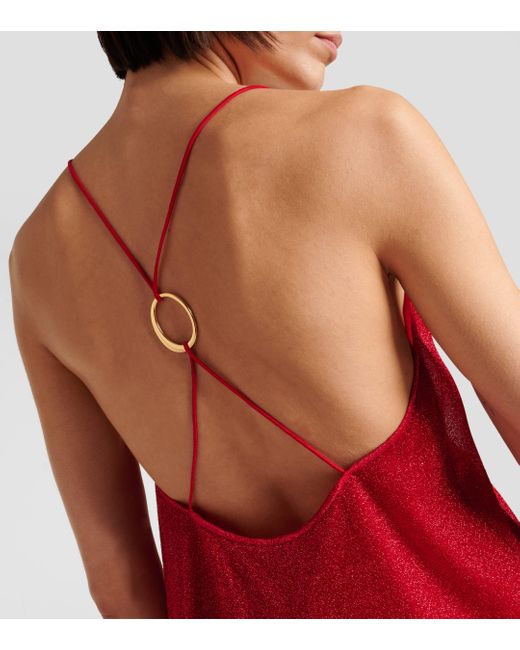 Oseree Red Lumiere Slip Dress