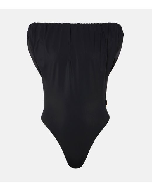 Jacquemus Black Off-shoulder Swimsuit