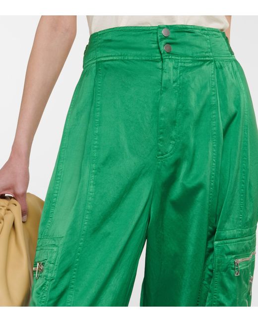 Bottega Veneta High-rise Cotton-blend Satin Cargo Pants in