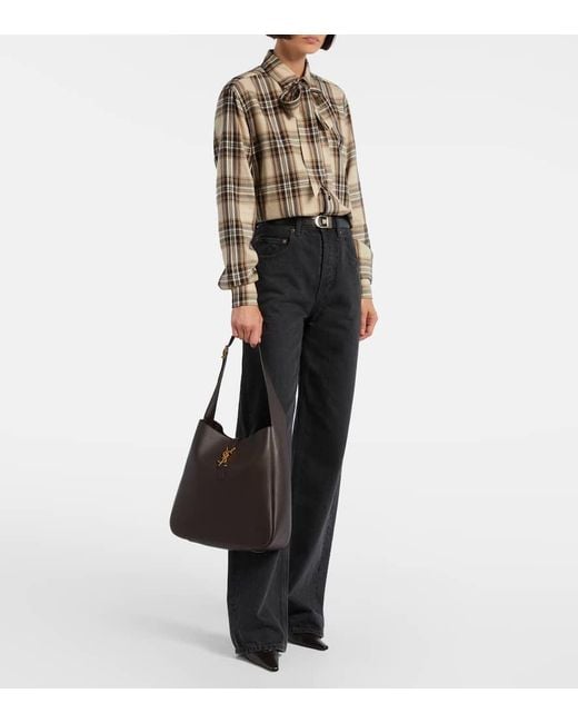 Saint Laurent Black Schultertasche Le 5 A 7 Supple Large Aus Leder