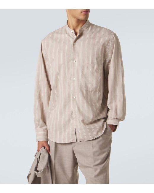 STÒFFA Natural Striped Cotton And Silk Shirt for men