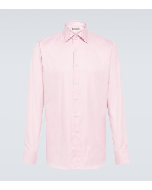 Canali Pink Cotton Poplin Shirt for men