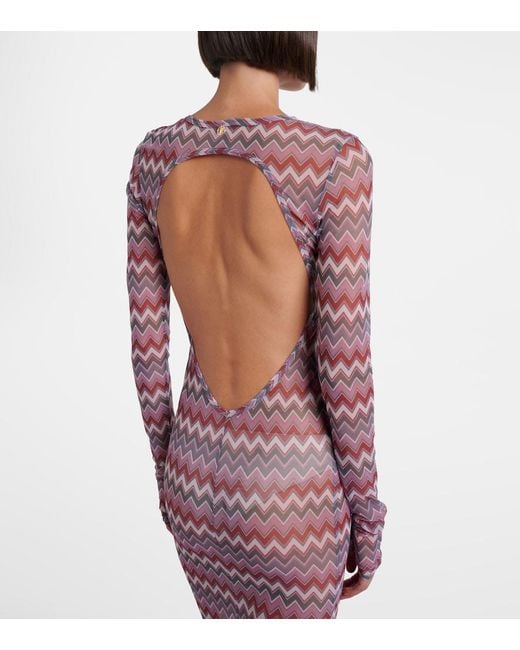 Bananhot Purple Renne Printed Cotton Maxi Dress