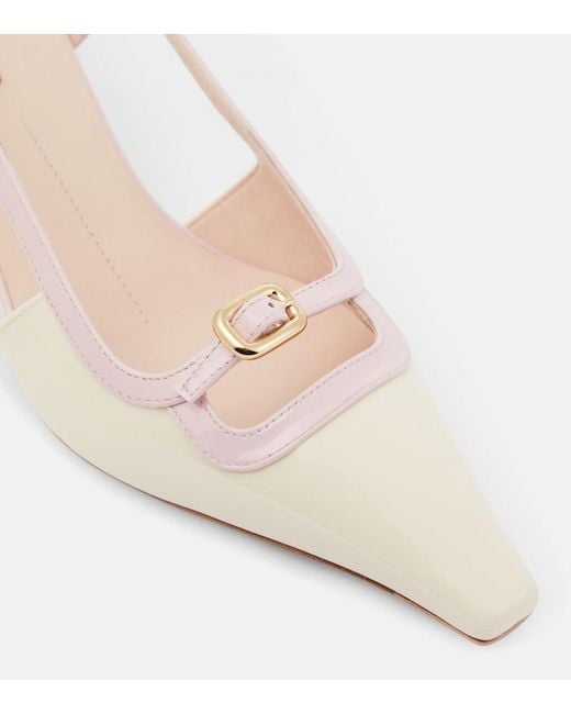 Roger Vivier Pink Viv' Canard Leather Slingback Pumps