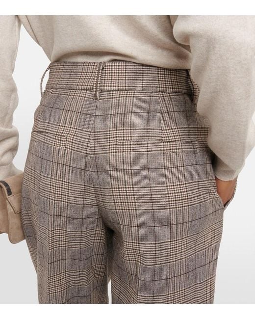 Brunello Cucinelli Gray Prince Of Wales Pants Multicolor