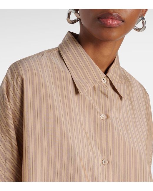 Camisa En Mezcla De Algodon A Rayas Dries Van Noten de color Natural