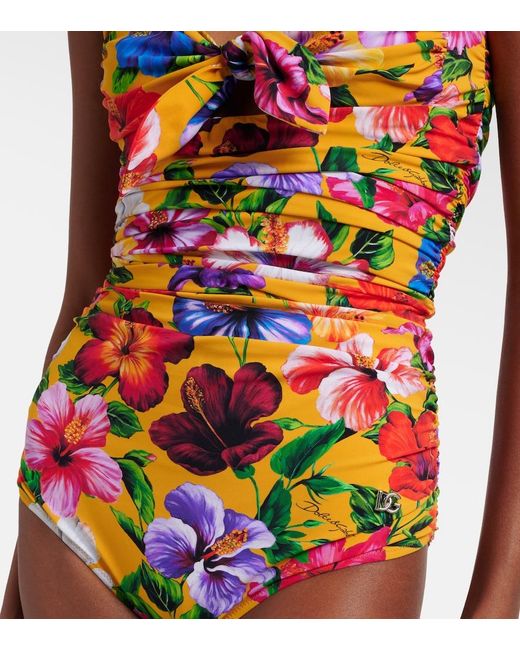 Dolce & Gabbana White Floral Cutout Swimsuit