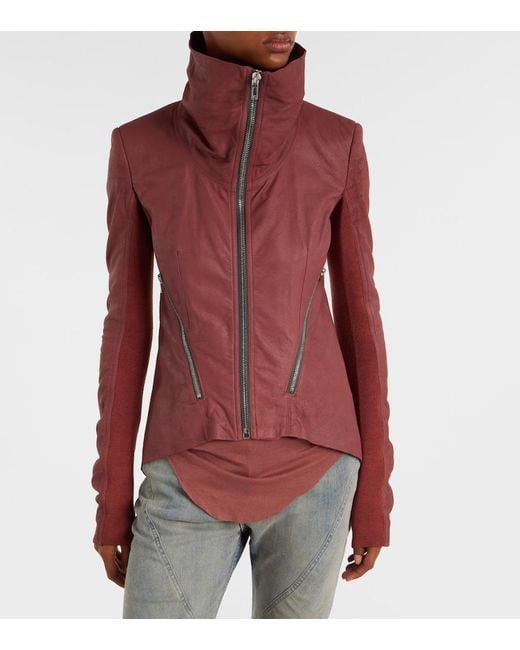Rick Owens Red Leather Jacket
