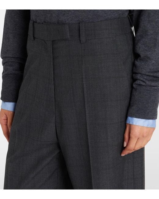 Frankie Shop Blue Brickell Plaid Wide-Leg Pants