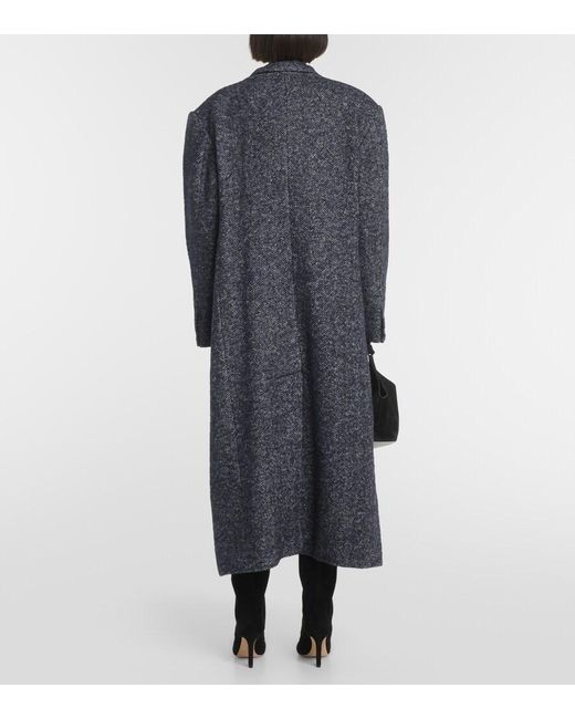 Christopher Esber Blue Herringbone Coat