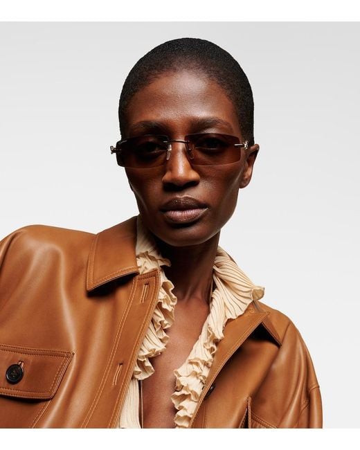 Cartier Natural Panthere De Cartier Rectangular Sunglasses