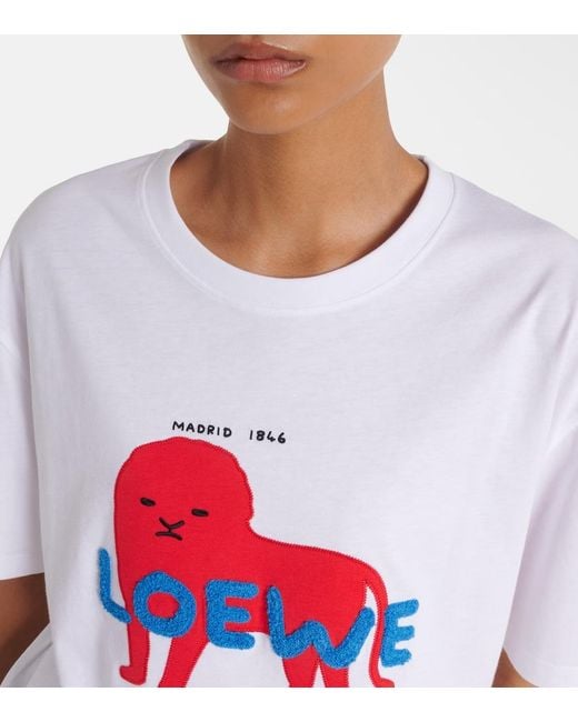 Loewe White Logo Cotton Jersey T-Shirt