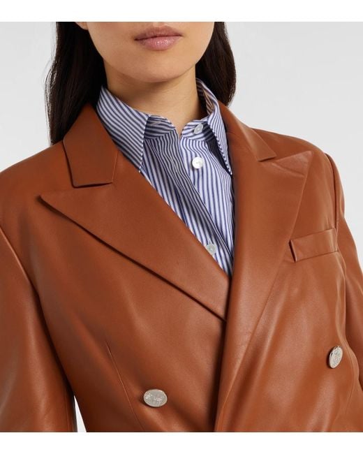 Ralph Lauren Brown Camden Leather Blazer