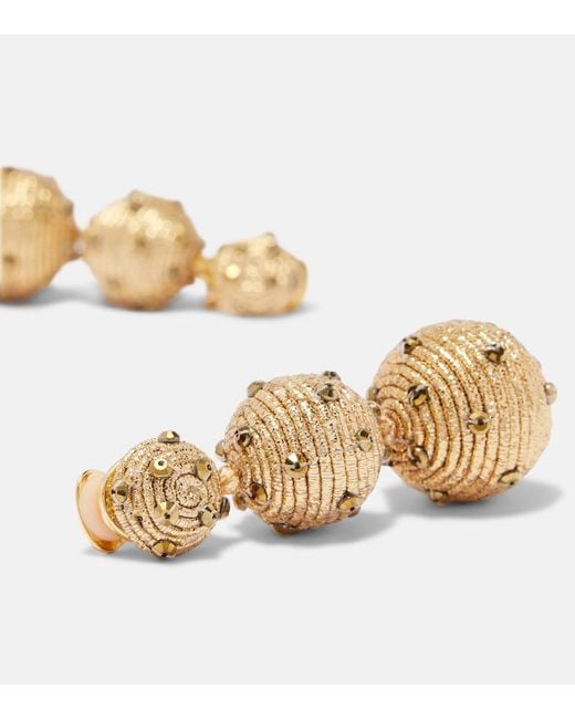 Oscar de la Renta Metallic Embellished Clip-On Earrings