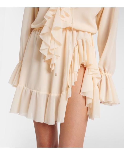 Bananhot Natural Bellen Ruffled Minidress