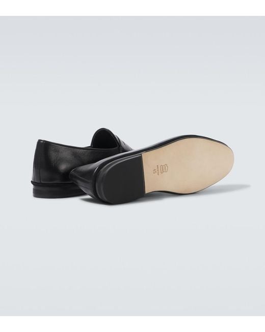 Rubinacci Black Leather Loafers for men