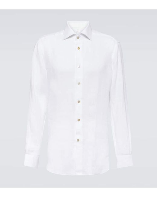 Camisa de lino Kiton de hombre de color White