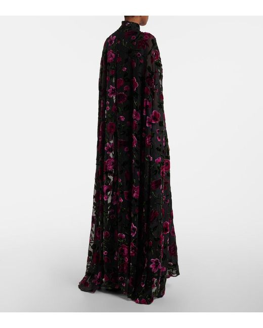 Rodarte Black Devore Velvet Gown