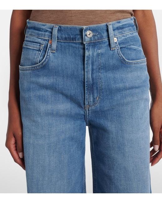 Citizens of Humanity Blue Lyra Long High-Rise Wide-Leg Jeans