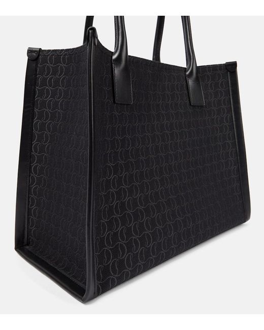 Borsa By My Side E/W Large in canvas di Christian Louboutin in Black