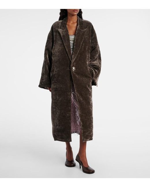 JACQUES WEI Brown Shearling-Trimmed Coat