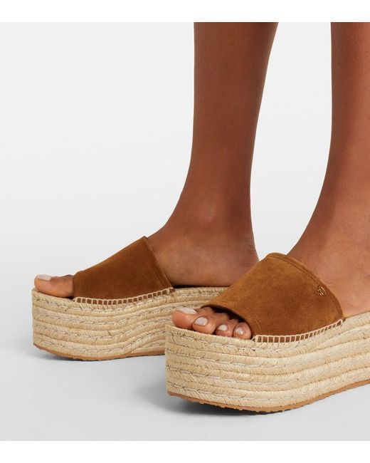 Gianvito Rossi Brown Suede Espadrille Sandals